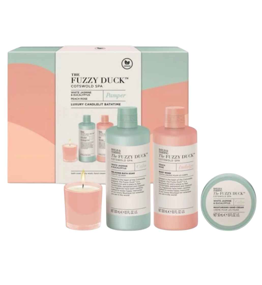 Baylis & Harding The Fuzzy Duck Cotswold Spa Luxury Candlelit Bathing Gift Set سێتی گەرماوی بێیلز ئاند هاردینگ