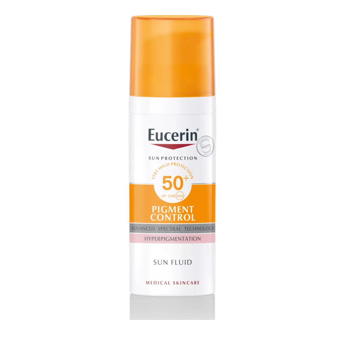 Eucerin Sun Fluid Pigment Control SPF 50 دژەخۆری ئیوسرین دژە پەڵە