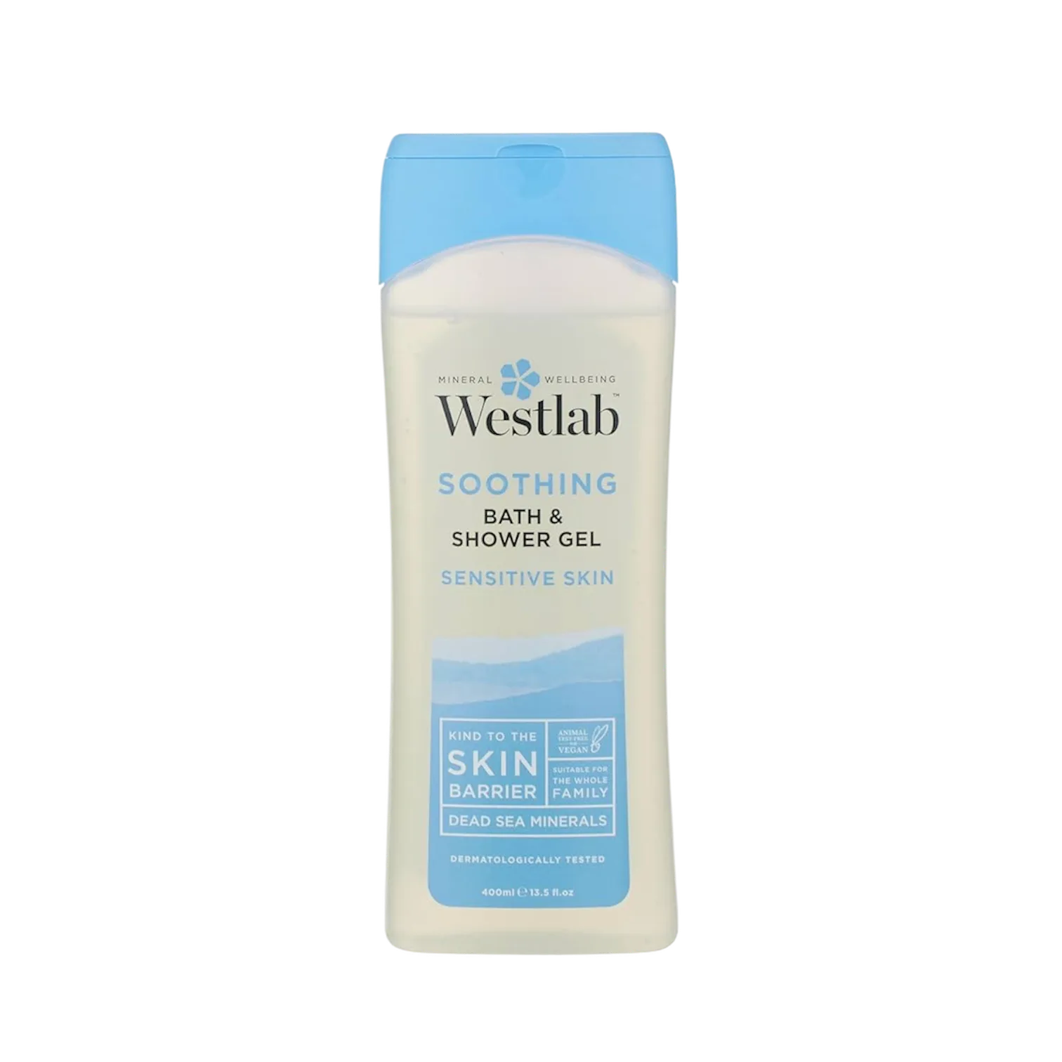 westlab soothing shower wash + dead sea salt minerals بەدی وەشی نەرمکەری پێست بە خوێی دەریا ی وێستلاب