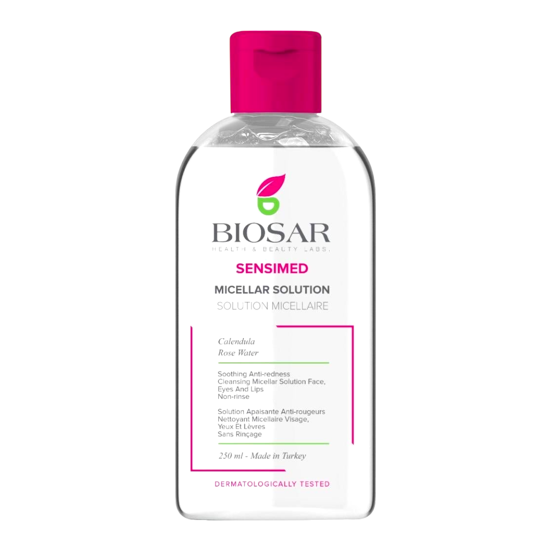 Biosar sensimed micellar solution میسیلەر وەتەر و مەیکەپ ڕیموڤەری باایۆسار