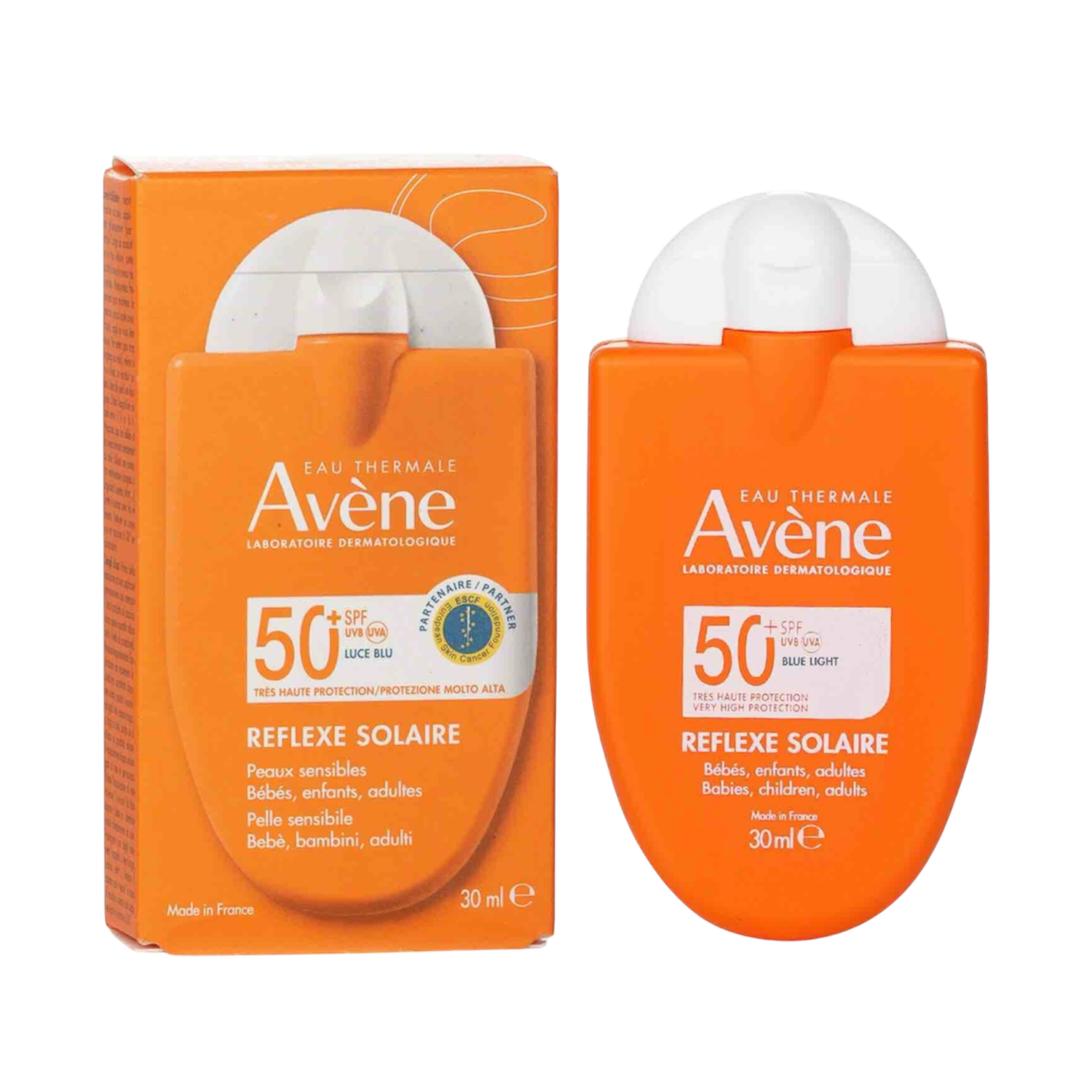  bAvène Eau Thermale Reflexe Solaire SPF 50+ blue light sunscreen دژەخۆری ئەڤێن تایبەت بە پێستی هەستیار