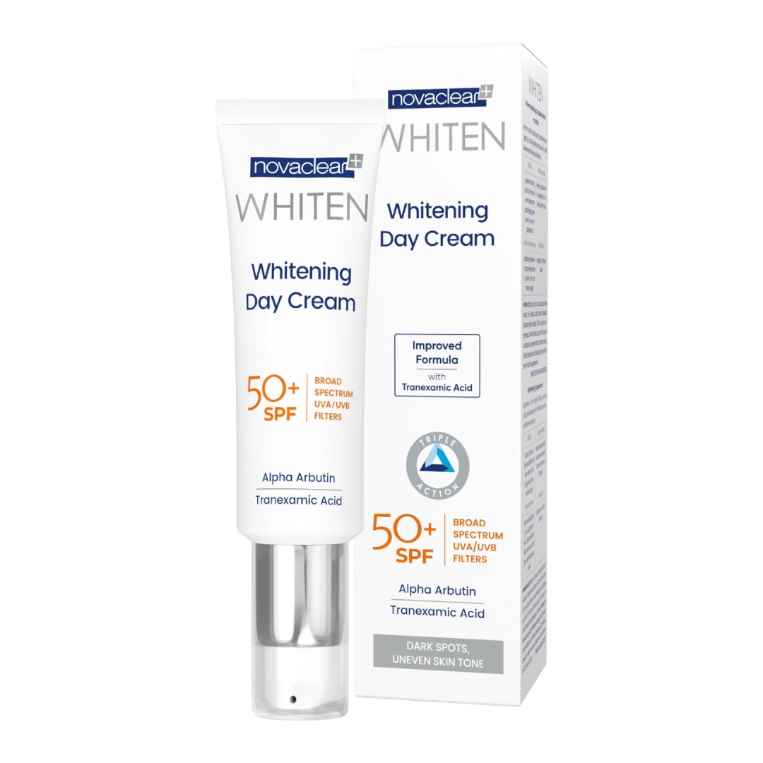 Novaclear whitening day cream spf50 کرێمی ڕۆژانەی ڕوونکەرەوەی نۆڤاکلێر