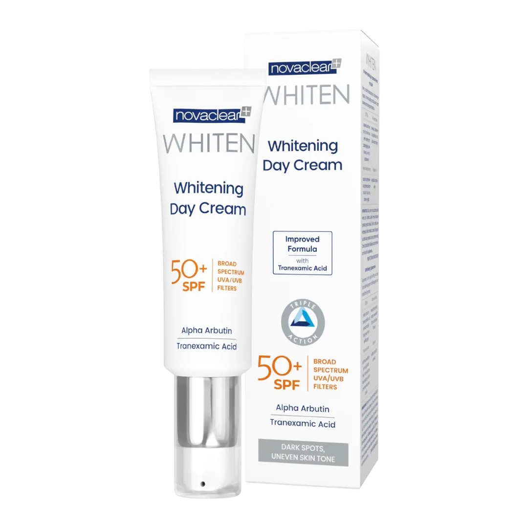 Novaclear whitening day cream spf50 کرێمی ڕۆژانەی ڕوونکەرەوەی نۆڤاکلێر