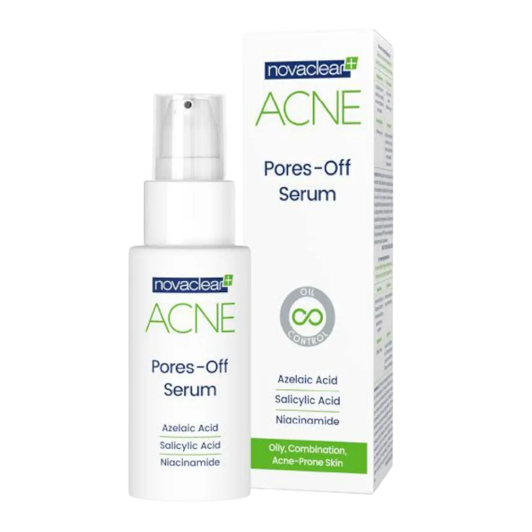 Novaclear Acne pores-off serum سیرەمی کۆنترۆڵکەری کونیلە و زیپکەی نۆڤاکلێر