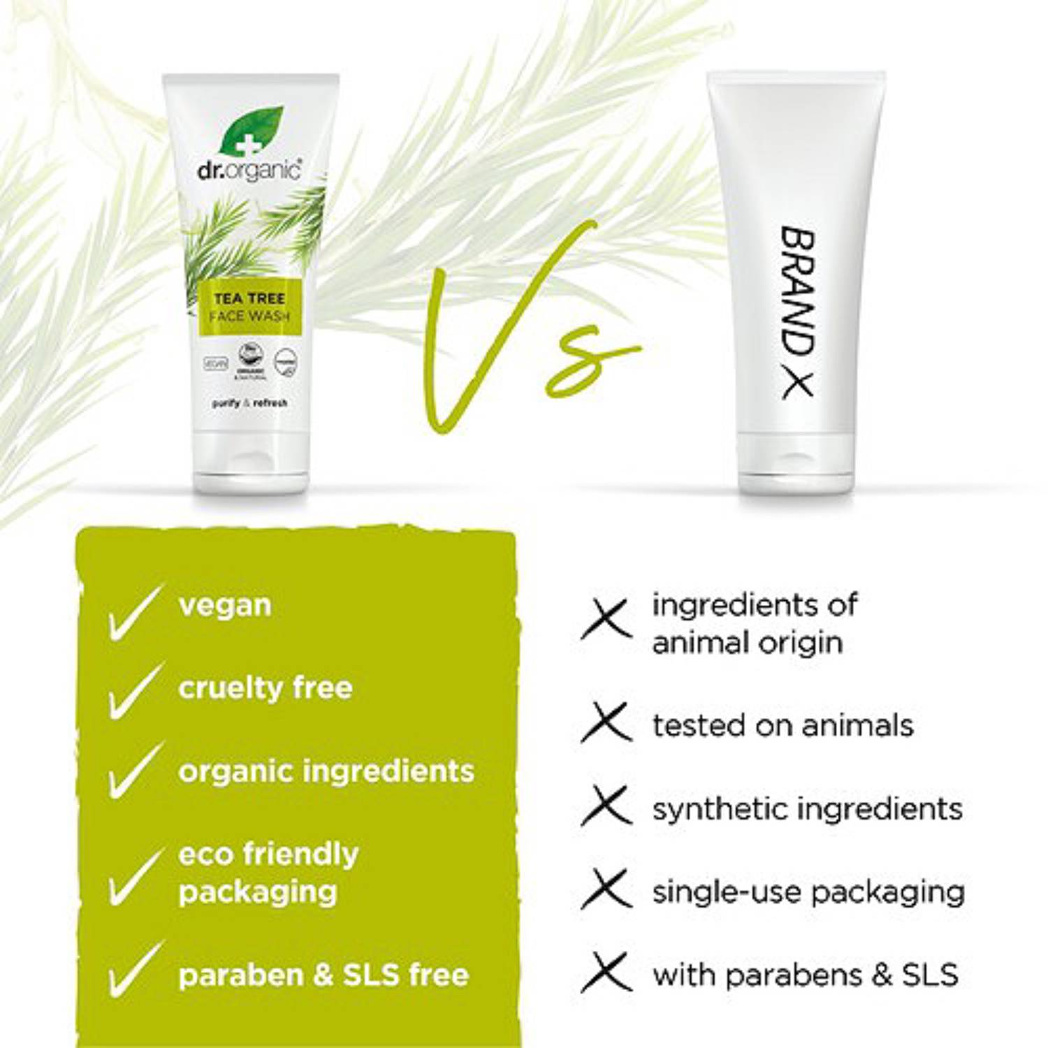 dr organic tea tree face wash غسولی داری چای دکتۆر ئۆرگانیک