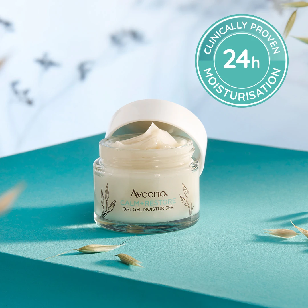 Aveeno calm & restore oat gel moisturizer شێدارکەرەوەی جێڵی چاککەرەوەی ئەڤینۆ