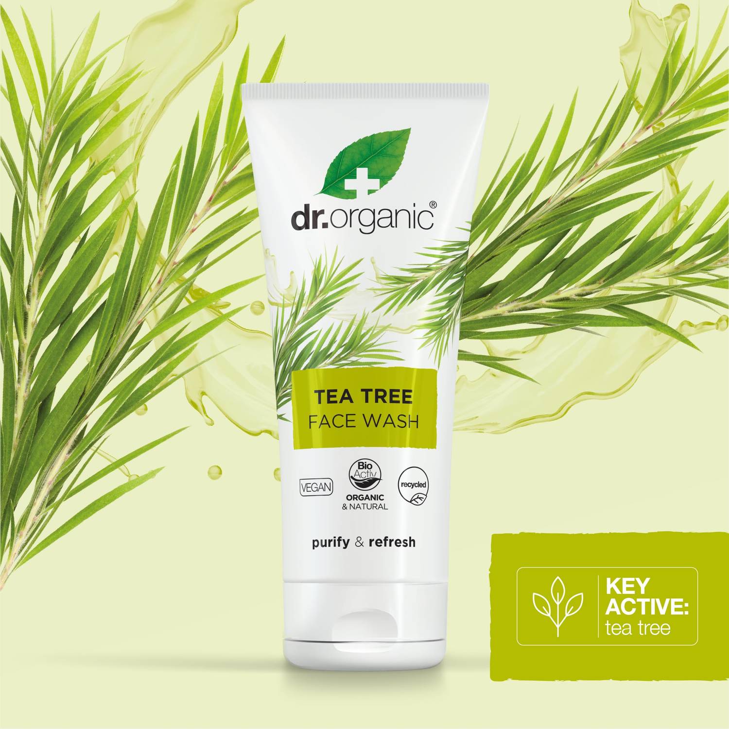 dr organic tea tree face wash غسولی داری چای دکتۆر ئۆرگانیک